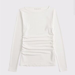 Women's White Long Slash Sleeve Top